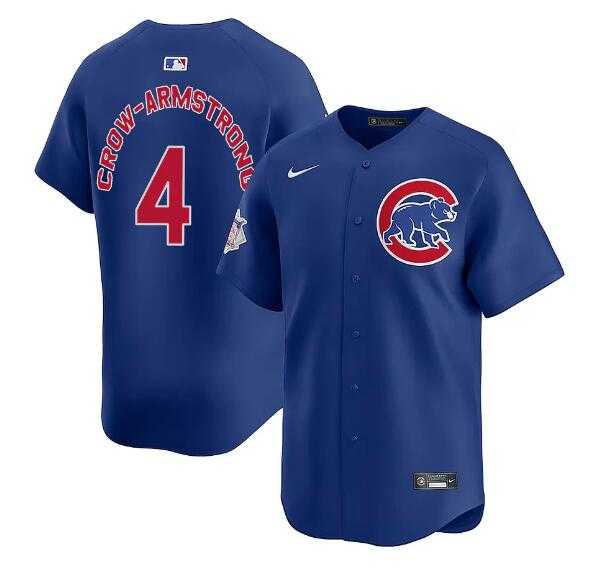 Men%27s Chicago Cubs #4 Pete Crow-Armstrong Royal Limited Stitched Jersey Dzhi->chicago cubs->MLB Jersey